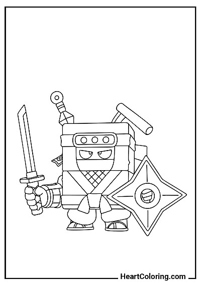 PDF-файл с раскраской Эпический боец Эш — скачать