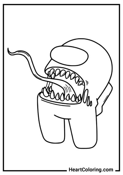 Traître effrayant - Coloriage Among Us