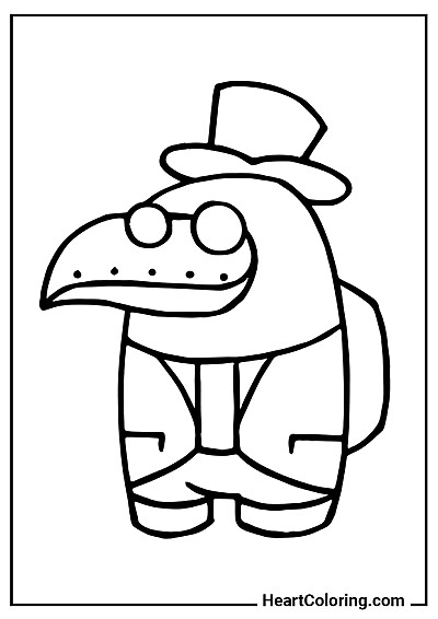Colorir e se divertir com Médico da Peste da coleção "Desenhos do Among Us para Colorir"