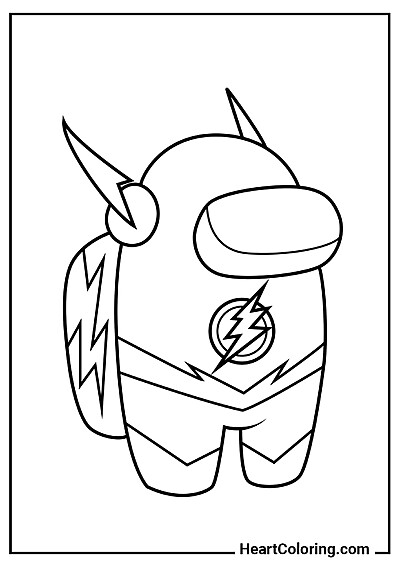 Desenho Flash no Among Us para baixar e pintar