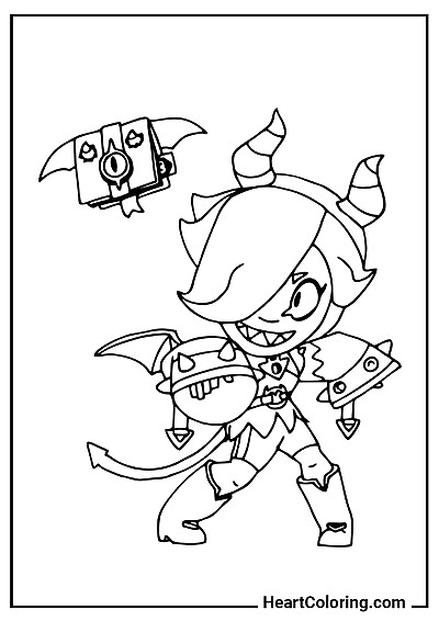 Раскраска Зловещая Колетт из сборника "Раскраски Brawl Stars" — для печати