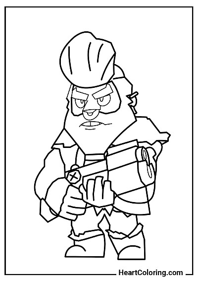 Сосредоточенный Булл — распечатать или раскрасить онлайн