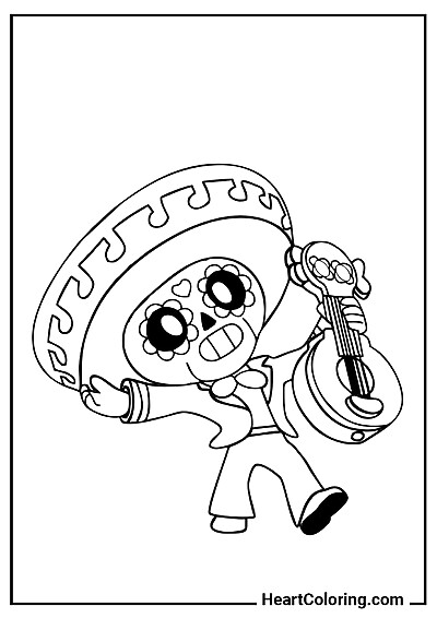 Танцующий Поко — тематическая раскраска из коллекции "Раскраски Brawl Stars"