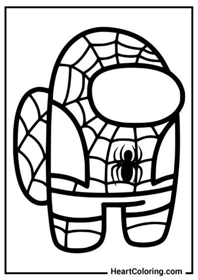 Among Us Homem-Aranha - Desenhos do Among Us para Colorir