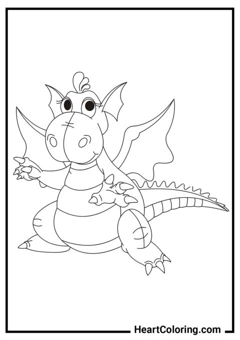 Dragão de Brinquedo Engraçado - Desenhos de Dragões para colorir