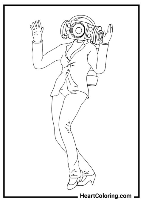 6 – Pretty Speakerwoman - Speakerman Coloring Pages