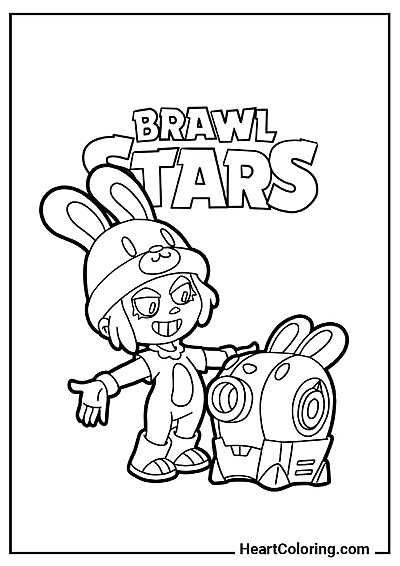 Популярная раскраска Весёлая Пенни из серии "Раскраски Brawl Stars"