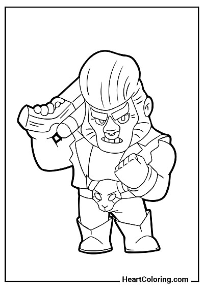 Злой Булл — красивая раскраска из серии: Раскраски Brawl Stars