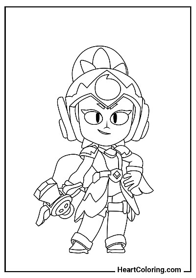 Валькирия Джанет — раскраска из раздела "Раскраски Brawl Stars"