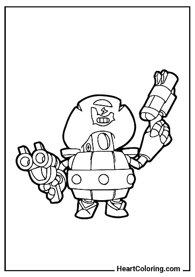 Дэррил с двумя дробовиками — бесплатная раскраска для распечатки