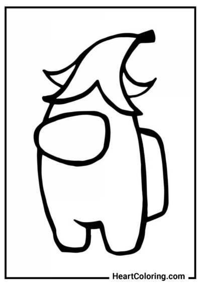 Banana hat - Among Us Coloring Pages