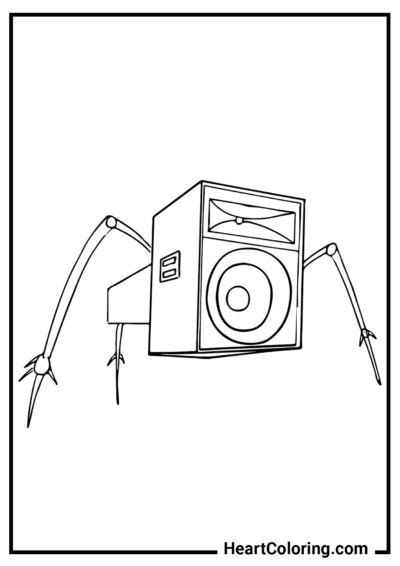 8 – Spider Speaker - Speakerman Coloring Pages