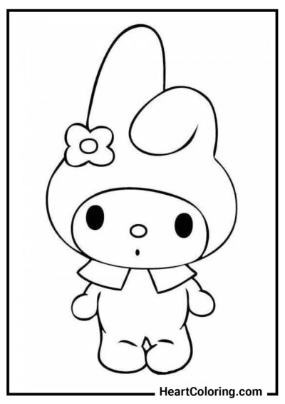 Surprised My Melody - Onegai My Melody Coloring Pages