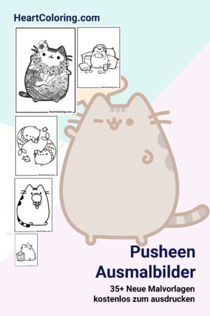 Kostenlosen Ausmalbilder mit der Comicfigur Pusheen