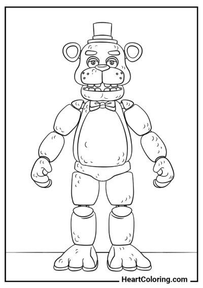 Animatrônico Freddy Fazbear - Desenhos de Five Nights at Freddy’s para Colorir