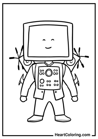 1 Cute baby TV man - TVMan Coloring Pages