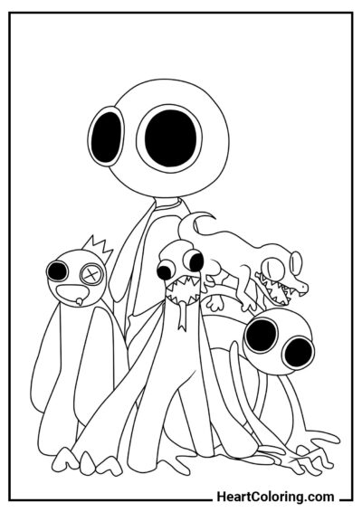 Rainbow Friends Company - Rainbow Friends Coloring Pages