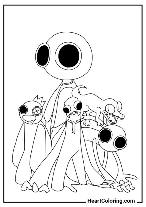 Rainbow Friends Company - Rainbow Friends Coloring Pages