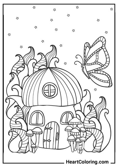 Butterfly house - Butterfly Coloring Pages