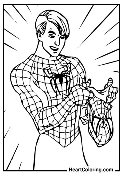 Peter Parker - Dibujos de Spiderman para Colorear