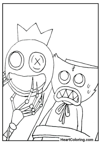 Mask for Huggy Wuggy - Rainbow Friends Coloring Pages