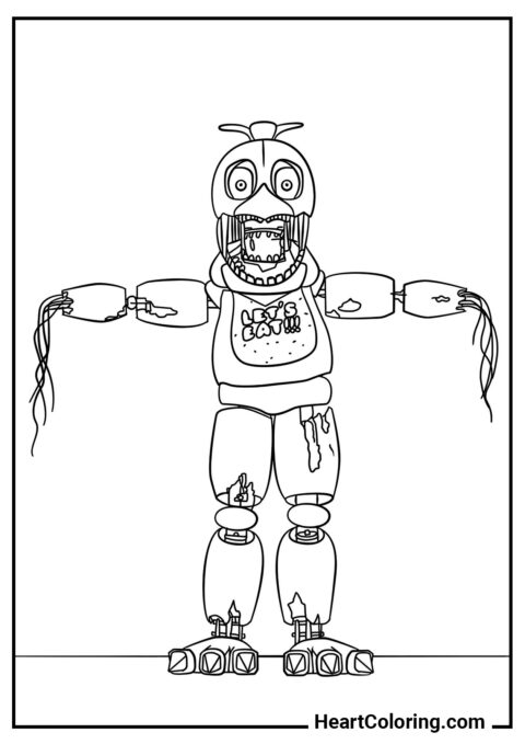 Withered Chica - Five Nights at Freddy’s Coloring Pages