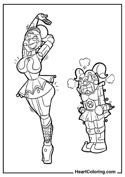 Ballora et Circus Baby - Coloriages Five Nights at Freddy’s