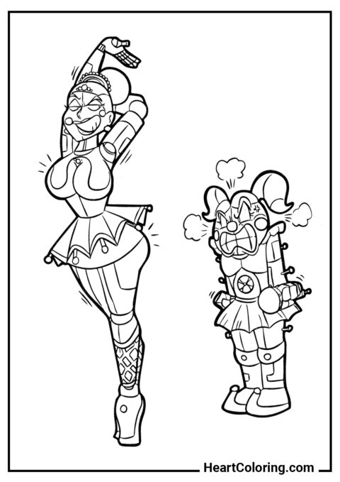 Ballora and Circus Baby - Five Nights at Freddy’s Coloring Pages