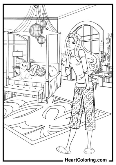 Chambre de Barbie - Coloriages Barbie