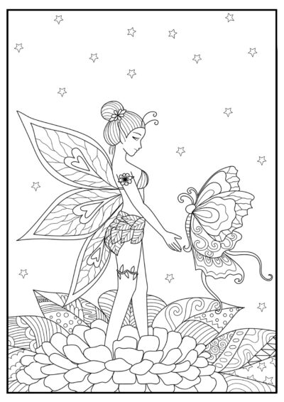 Fada das borboletas - Desenhos de Borboletas para colorir