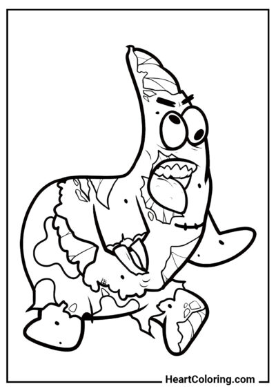 Zombie Patrick - Desenhos do Bob Esponja para Colorir