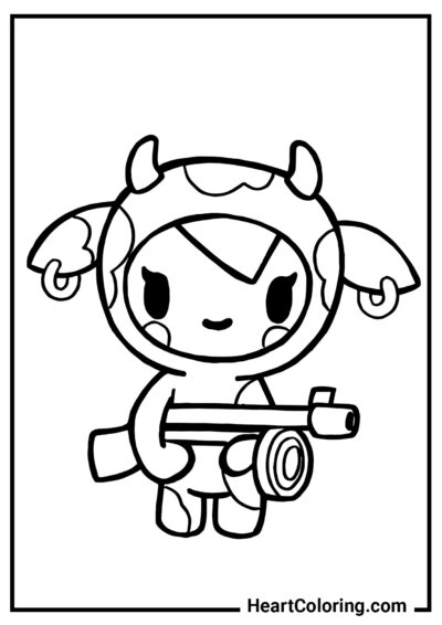 Personaje con disfraz de toro - Dibujos de Toca Boca para colorear