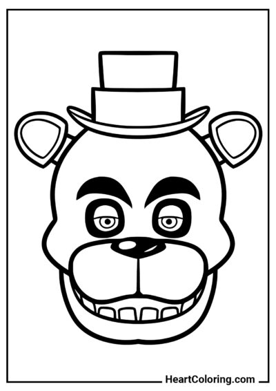 Tête de Freddy - Coloriages Five Nights at Freddy’s