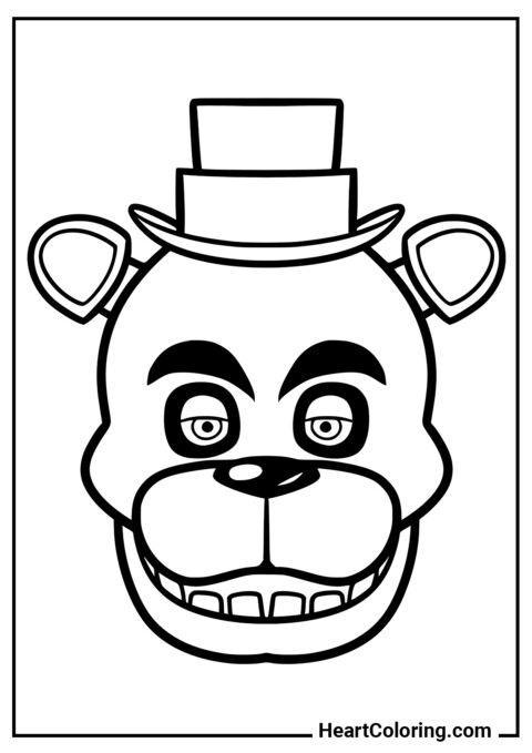 Freddy’s head - Five Nights at Freddy’s Coloring Pages