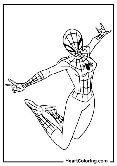 Versão feminina do Homem-Aranha - Desenhos do Homem Aranha para Colorir