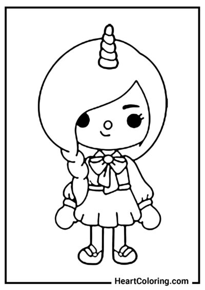 Fille licorne - Coloriages Toca Boca