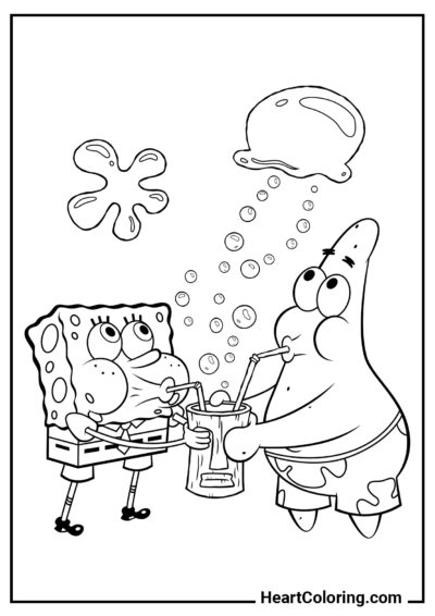 Luftblasen - Ausmalbilder SpongeBob Schwammkopf
