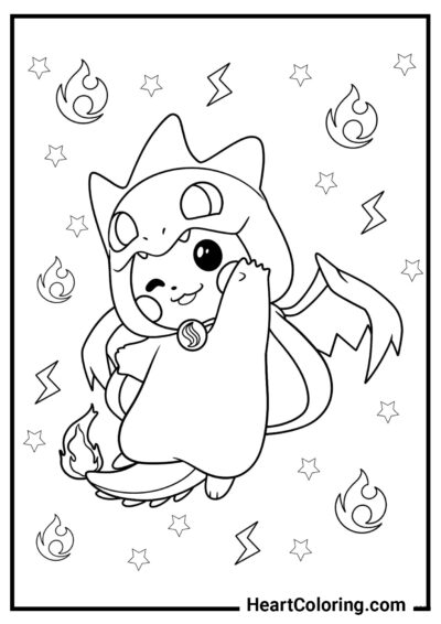 Charizard Costume - Pikachu Coloring Pages