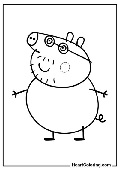 Papá Cerdita - Dibujos de Peppa Pig para Colorear