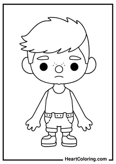 Sad boy - Toca Boca Coloring Pages