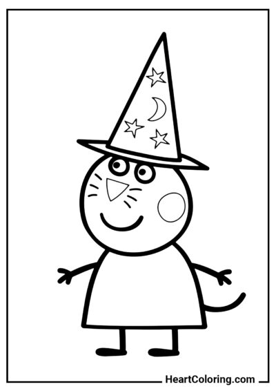 Kitty Candy as a witch - Peppa Pig Coloring Pages