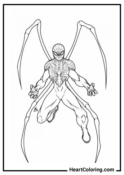 Pernas de aranha - Desenhos do Homem Aranha para Colorir