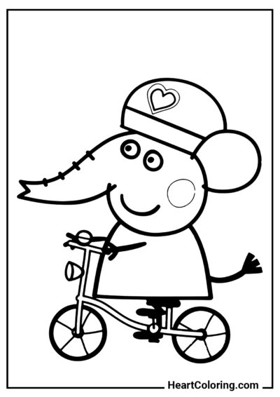 Emily à vélo - Coloriages Peppa Pig