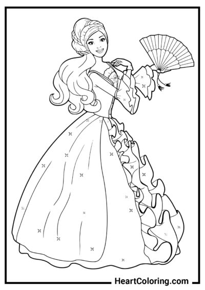 Robe de bal - Coloriages Barbie