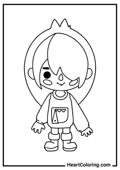 Girl with long bangs - Toca Boca Coloring Pages
