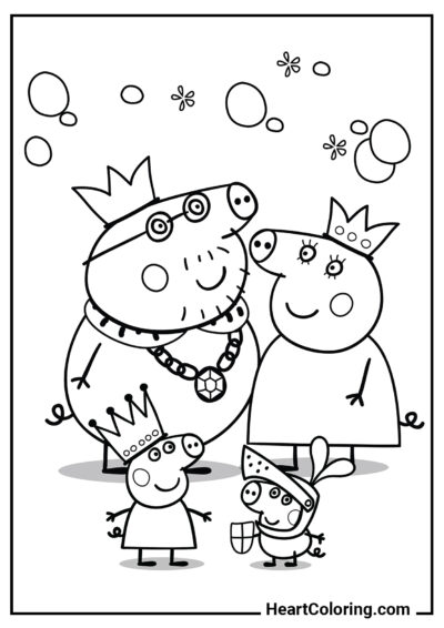 La famille royale - Coloriages Peppa Pig