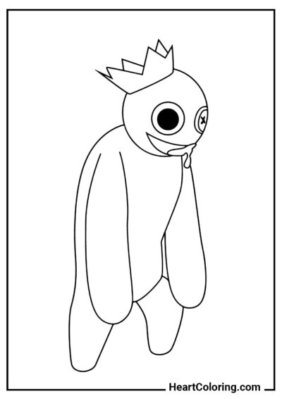 Blue in search of a Player - Rainbow Friends Coloring Pages