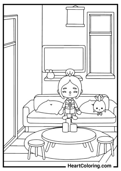 Cozy living room - Toca Boca Coloring Pages