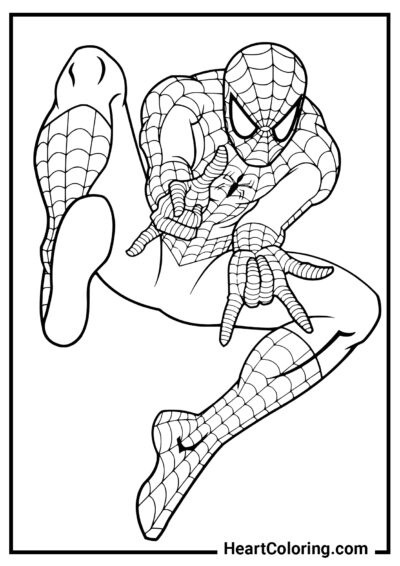 Peter Parker sin miedo - Dibujos de Spiderman para Colorear