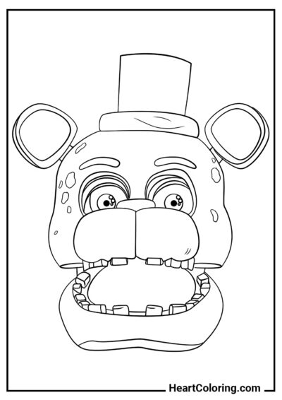 Boca enorme de Freddy - Dibujos de Five Nights at Freddy’s para Colorear